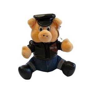 NWT 1993 Vintage Harley Davidson Plush Pig Leather Harley jacket 10 inch